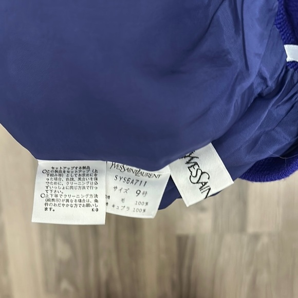 [WOMEN] YSL Authentic Blue Wool Pencil Skirt - Picture 4 of 5